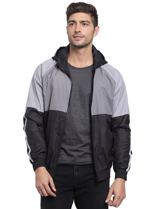 Bewakoof Air 1.0 Mens Solid Regular Fit Full Sleeve Round Neck 100% Polyester Windcheater Jacket_ 367108 Black XL