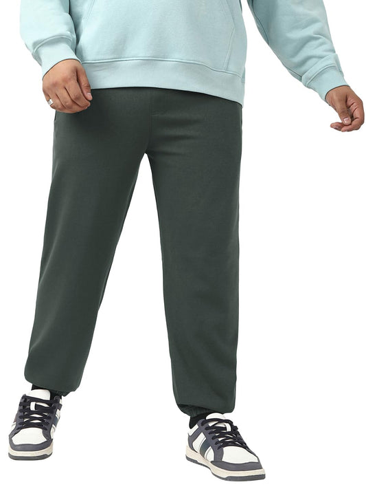 Bewakoof Mens Solid Oversized Fit Cotton Plus Size Joggers_646453_Grey_5XL