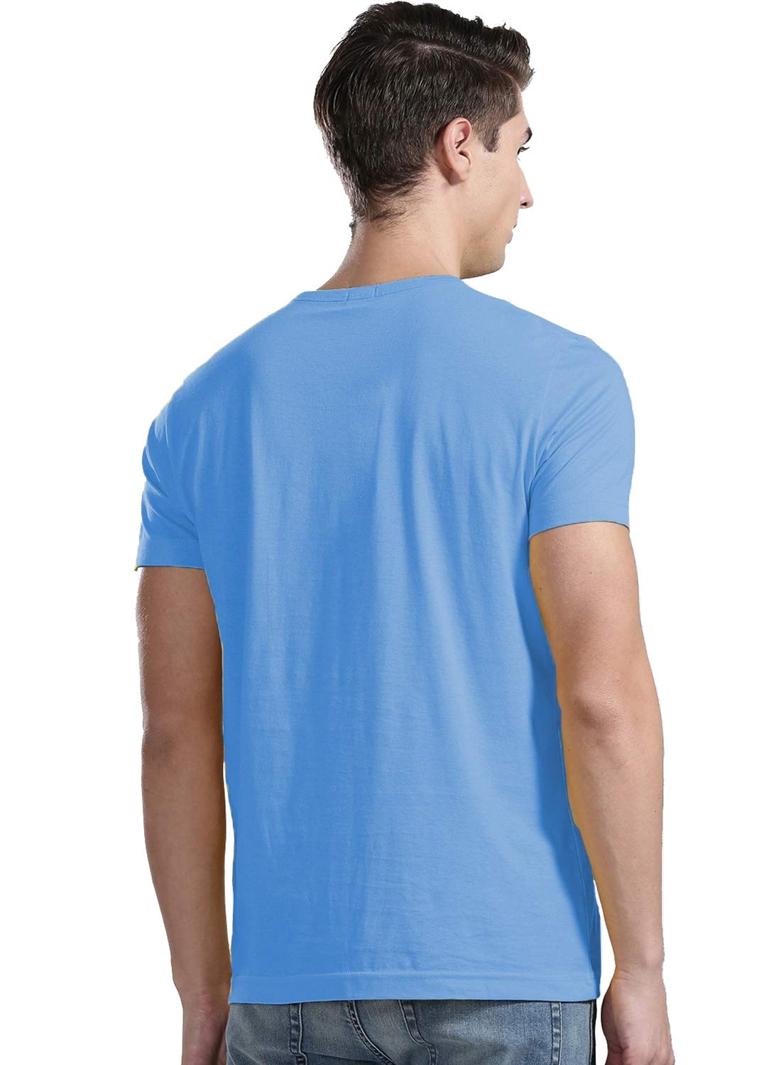 ADRO Men's USA American Flag Printed Cotton T-Shirts (RNR-M-NWW-SK_SkyBlue)