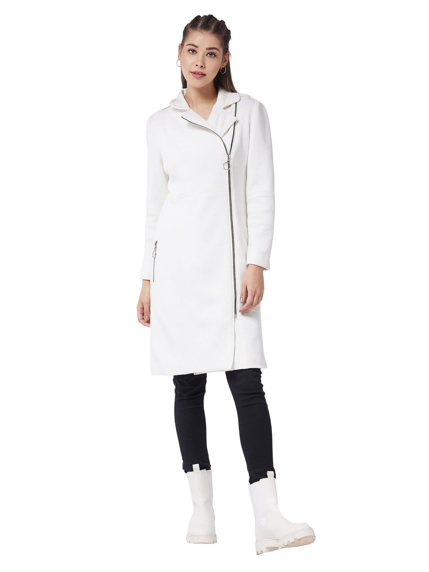 Miss Chase WomenS Polyester Knee Length V-Neck Full Sleeve Solid Jacket (Mcaw21Jkt03-43-114-06,Off-White,Xl)