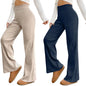 Pinkmint Combo Trouser for Women l Stylish Poly Lycra Trouser l Combo High Waisted Fancy Pant l Summer Wear (Pack of 2) Beige-Bl