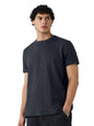 The Souled Store Korean T-Shirt: Charcoal Men and Boys Short Sleeves Round Neck Solid Textured Regular Fit Cotton Blend T-Shirts