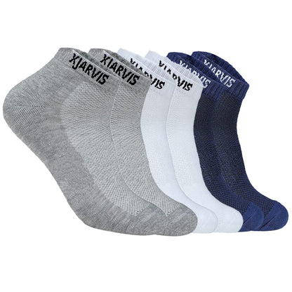 Xjarvis Ankle Length Socks For Men & Women - Moisture-Wicking, Odor-Free, Breathable Cotton, Cushioned Half Terry Combo - Ideal
