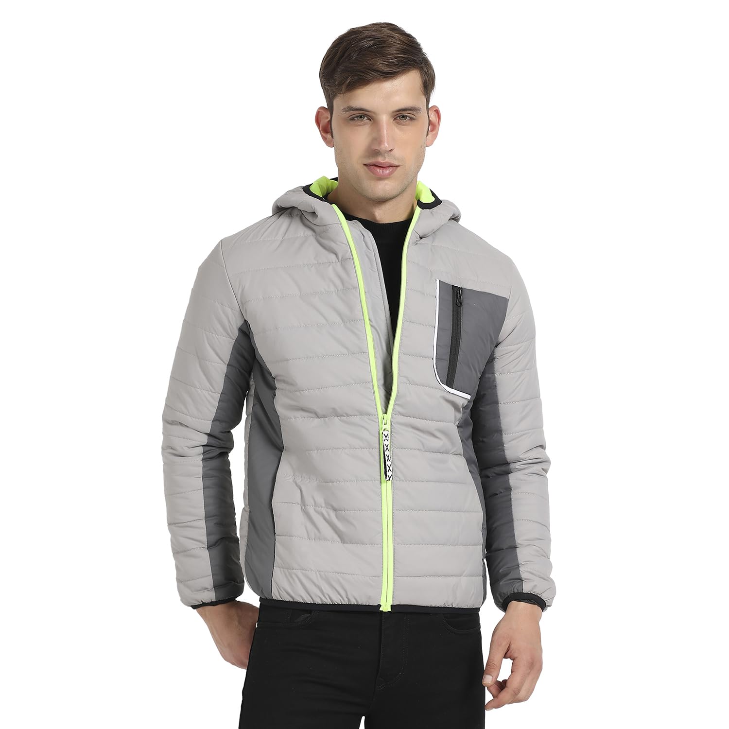 Campus Sutra Mens Car Coat (CBAWF23_CSM-AW-JK0512_Light Grey