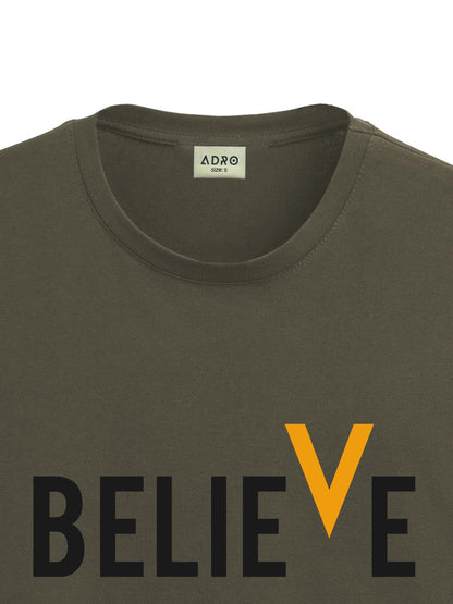 ADRO Men's Believe Design Printed T-Shirt (M)