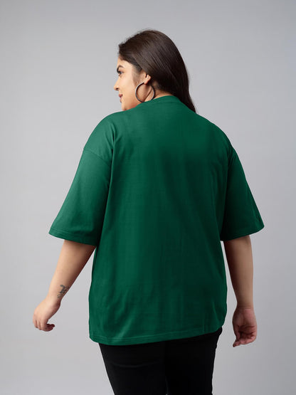 Juneberry 100% Pure Cotton Oversized Fit Latest & Trendy All Over Prints Half Sleeve Plus Size T-Shirt For Women & Girls (Ps_Jbg
