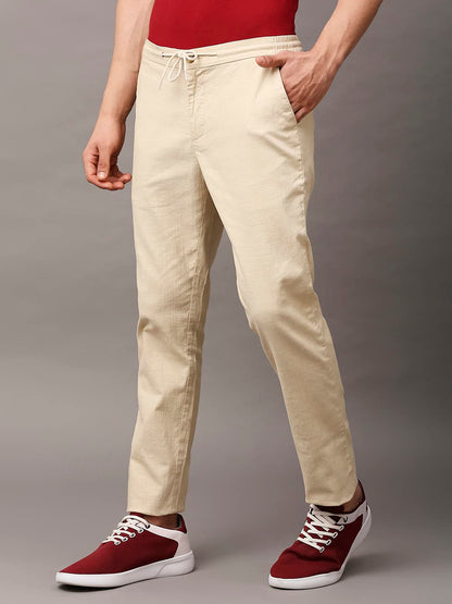 Thomas Scott Mens | Comfort | Slim Fit | Mid-Rise | Drawstring Closure | Solid | 4 Pockets | Woven | Chinos | Trouser (CCBT07_B