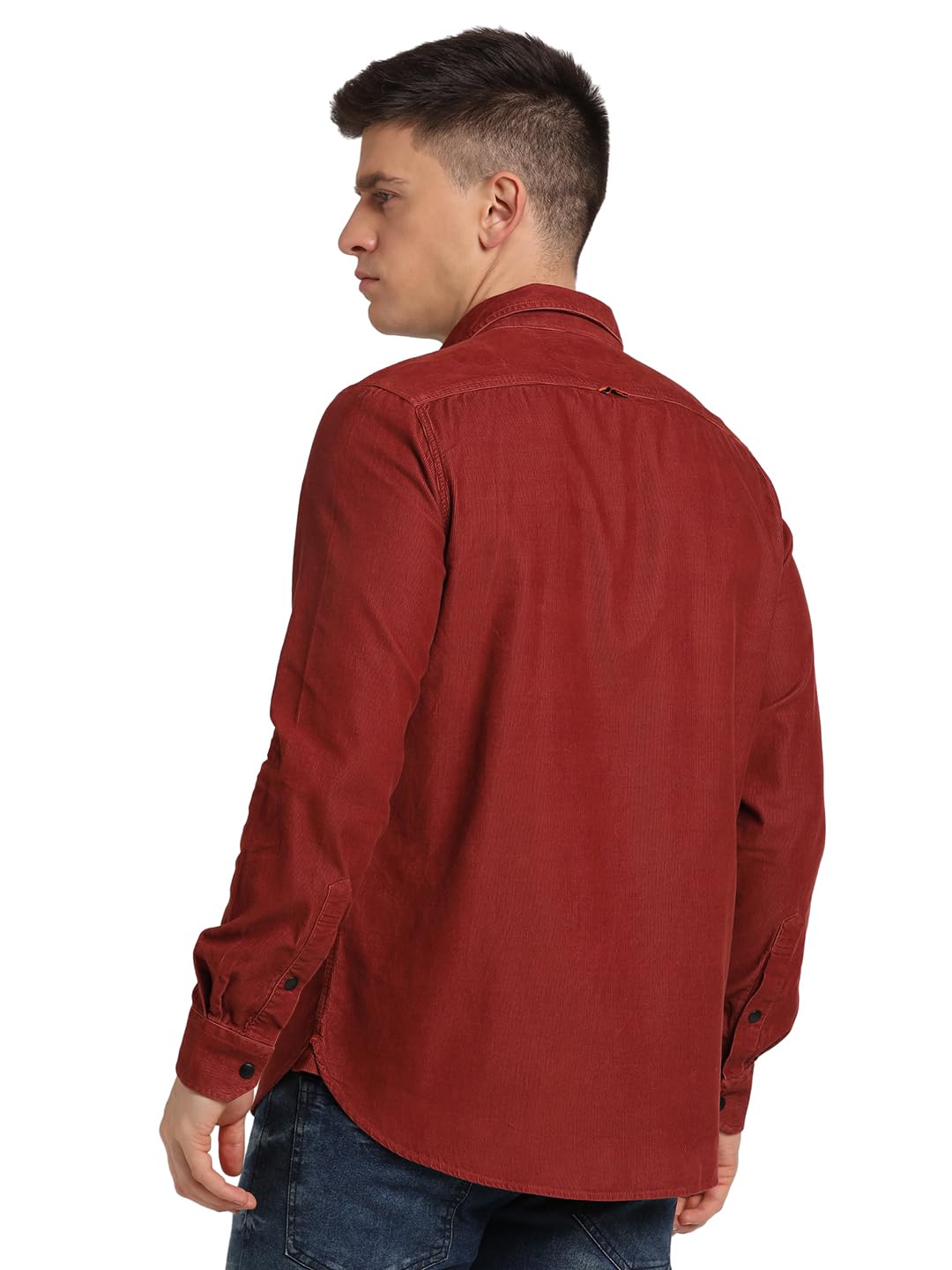 Turtle Men 100% Cotton Slim Fit Red Solid Casual Shirt