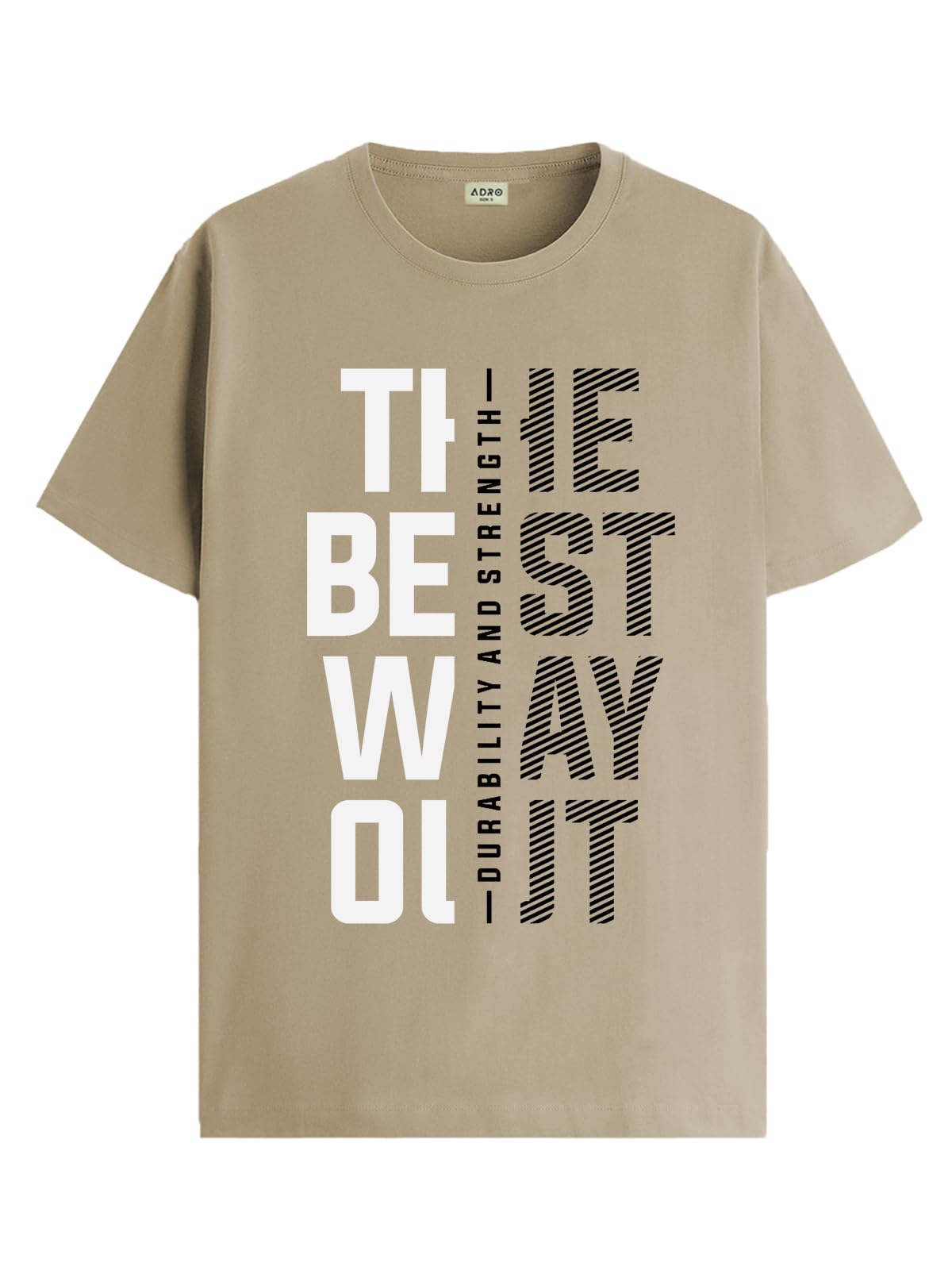 ADRO Motivational Quote Printed T-Shirt for Men - 100% Cotton, Regular Fit, Soft Breathable Fabric | RN23-M-BEST-BE