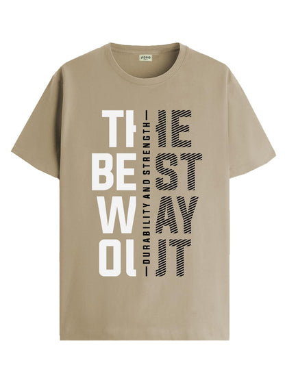 ADRO Motivational Quote Printed T-Shirt for Men - 100% Cotton, Regular Fit, Soft Breathable Fabric | RN23-M-BEST-BE