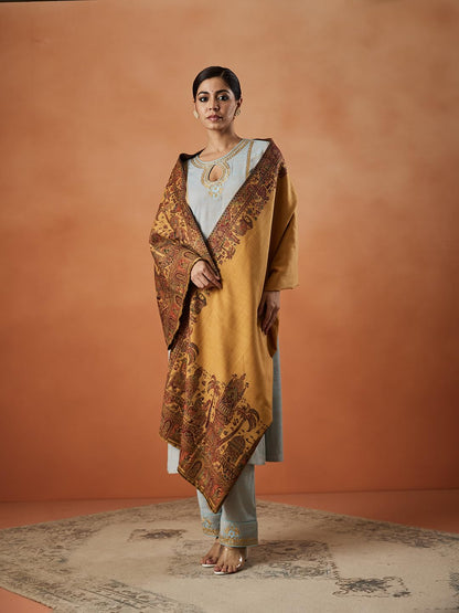 Pashmoda Women Gulzaar Kashmiri Jamawar Woven Shawl (Size: 101X203 CM)