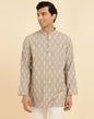 Fabindia Grey Cotton Ikat Woven Short Kurta