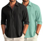 Deelmo Combo Of MenS Casual Button Down Shirts Long Sleeve Linen Shirt Fashion Textured Summer Shirts Pack Of 2