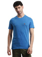 Turtle Men Cotton Blue Solid Crew Neck T-Shirt