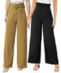 Kotty Pack Of 2 Women Flared Fit Multicolor Viscose Rayon Trousers