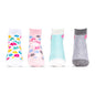 Bonjour Designer Sports Cushioned/Terry Ankle Length Socks for Kids- Girls- Pack Of 4