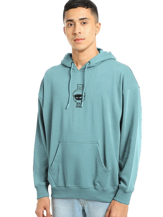 Bewakoof Official Looney Tunes Merchandise MenS Graphic Printed Oversized Hoodies_ 625391_ Green_M