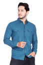 Rebelify MenS Cotton Shirt With Pockets Full Sleeves Spread Collar Solid Pattern Botton Down Closure Regular Fit And Standard L