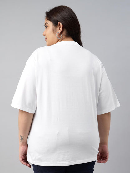 Juneberry 100% Pure Cotton Oversized Loose Baggy Fit Drop Shoulder Graphic Printed Plus Size T-Shirt Combo For Women (Pack Of 2)