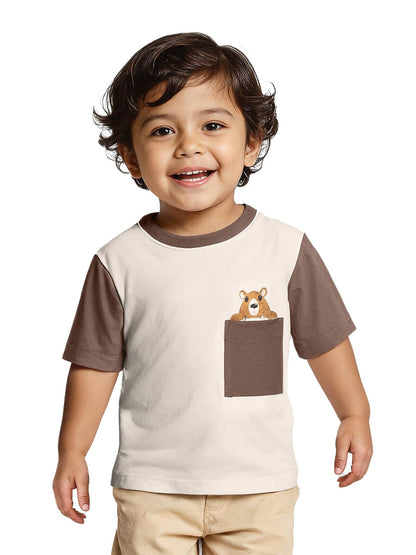 The Souled Store Regular T-Shirt: Mocha Mousse Regular Fit Graphic Printed Half Sleeve Boys Cotton T-Shirts