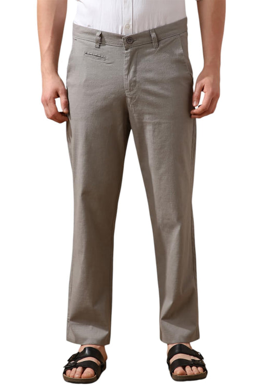 Dennis Lingo Men Grey Solid Straight fit Trousers