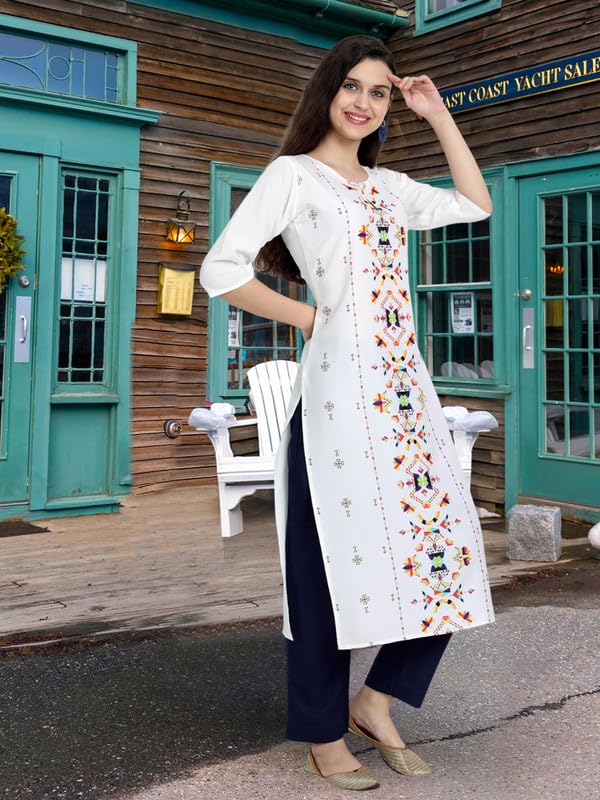 Pinkmint WomenS Printed Kurti For WomenS Round Neck Straight Kurti For Women (Pack Of 5)