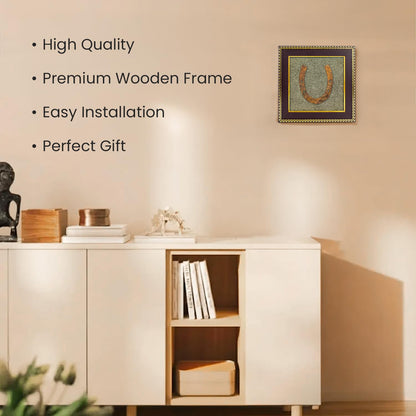 Astrotalk Ghode Ki Naal on Raw Pyrite Frame | Vastu Decorative Item for Home & Office | Attracts Wealth, Luck & Prosperity | Home Decor & Wall Decor Items for Living Room | Gift for Man & Woman