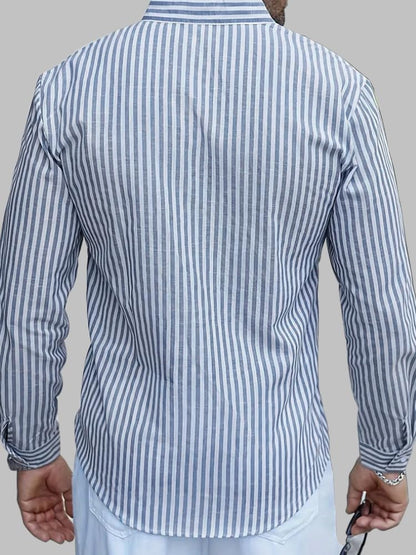 Noble Monk MenS Regular Fit Striped Shirt |Full Sleeves |Collar Shirts | Casual Shirt