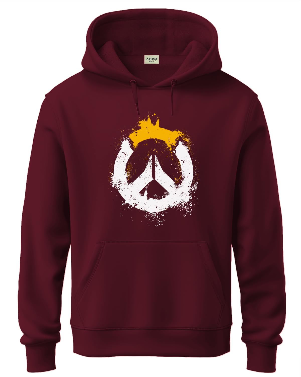 ADRO Men's Cotton Neck Hooded Sweatshirt (H-M-PC-MR_Maroon)