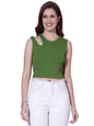 OOMPH! Crop Tops for Women, Green - mt569
