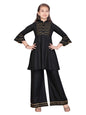 Aarika Girl's Cotton Kurti Palazzo Set (NV-PL-B-3_Black