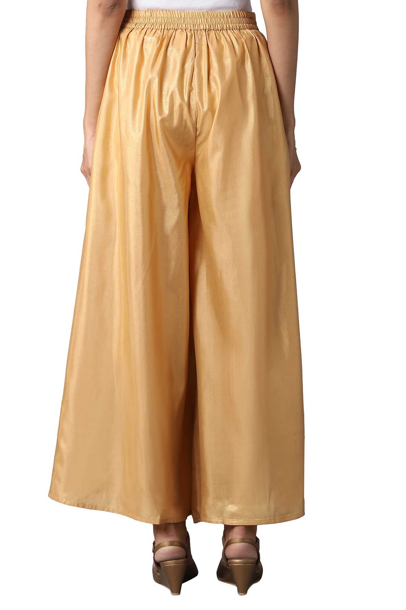 Aurelia WomenS Gold Solid Sharara Ethnic Bottomwear