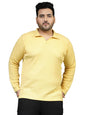 Rigo Plus Size T-Shirt for Men | Full Sleeve Plus Size T-Shirt | Casual Wear Solid T-Shirts for Man | Slim Fit, Collar T-Shirts