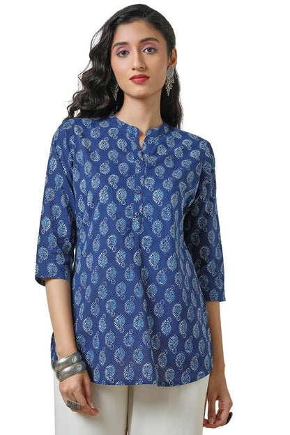 Soch Womens Regular Fit Tunic Shirt (CWA4TU30192A_Indigo