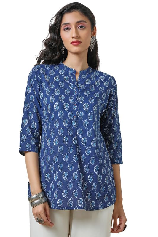 Soch Womens Regular Fit Tunic Shirt (CWA4TU30192A_Indigo