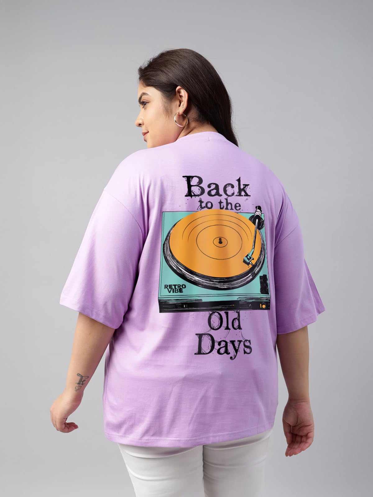 Juneberry 100% Pure Cotton Oversized Fit Latest & Trendy All Over Prints Half Sleeve Plus Size T-Shirt For Women & Girls (Ps_Jbb