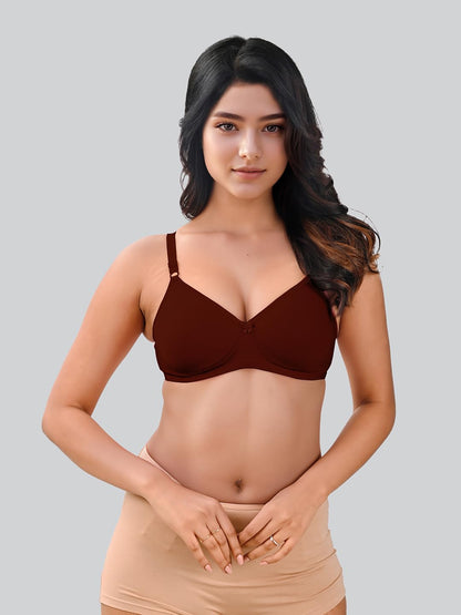 Lux Venus Full Coverage Paded Bra Maroon