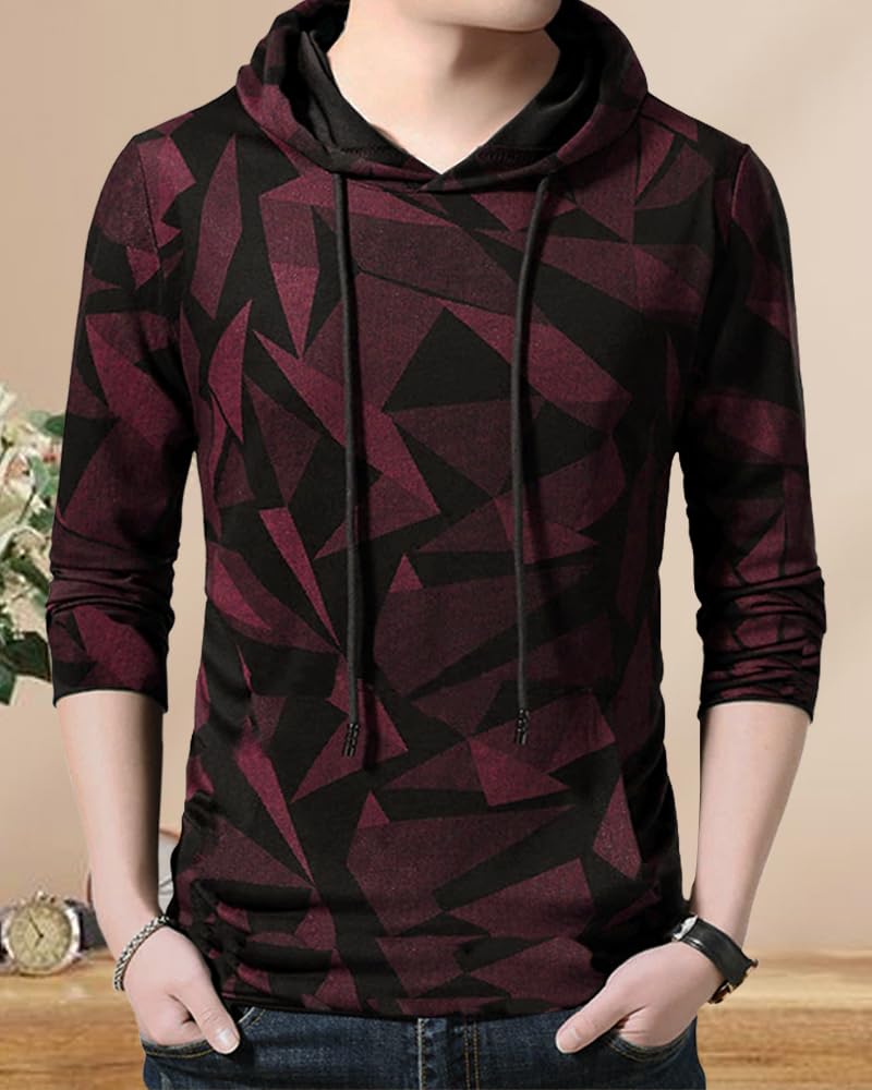 Noble Monk Men Stylish Printed T-Shirt (Pack Of 2) | Full Sleeve | Hooded Neck | Combo Hoodies For Men
