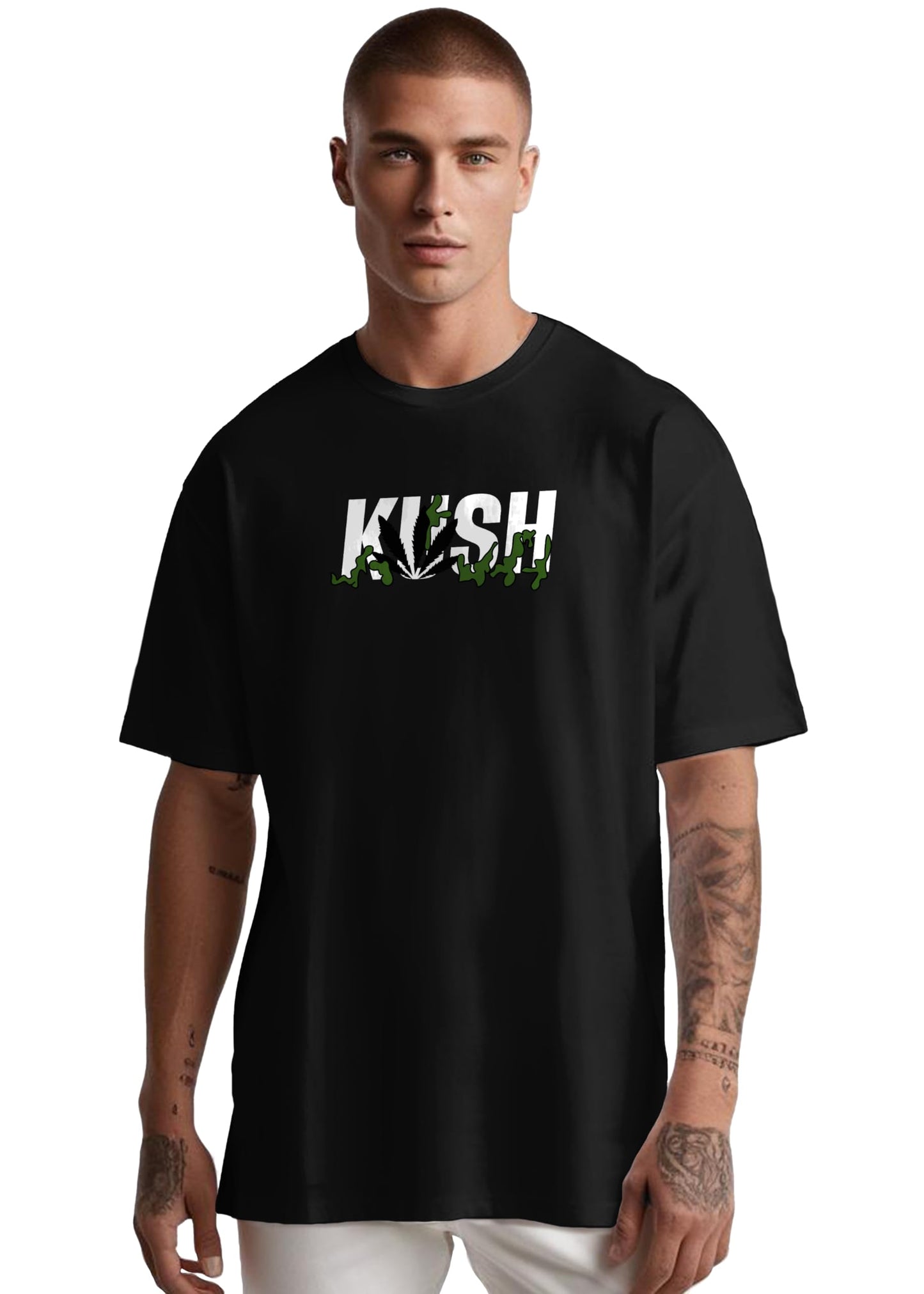 Peppyzone Mens Oversized Fit T-Shirt (PZ-OST-Trendy44_Black
