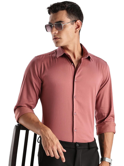 ADRO Mens Slim Fit Solid Casual Shirts | Plain Satin Evening Shirt | Stylish Office or Party Shirt | All Day Fresh Spread Colla