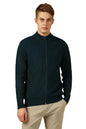 Dennis Lingo Men Blue Solid Slim Fit Full Sleeve Mock Collar Pullover Sweater