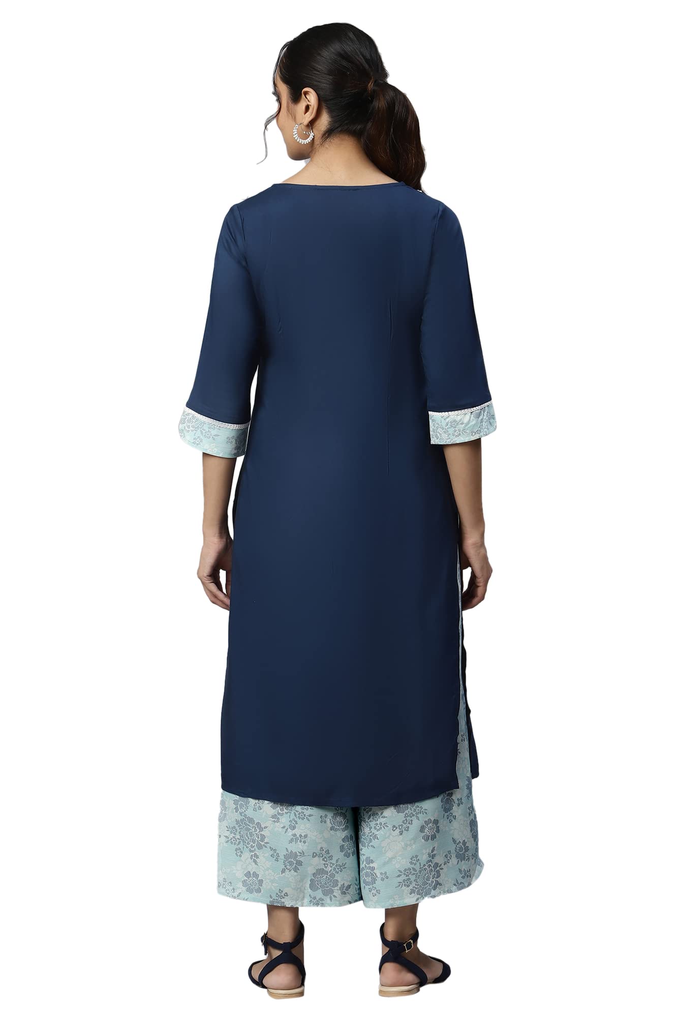 Aurelia Women's Floral Print Rayon Kurta Set with Culottes