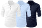 Finivo Fashion Combo Of MenS Cotton Blend Solid Full Sleeve Short Kurta