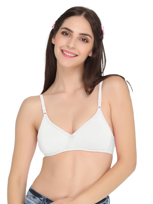 Clovia Womens T-Shirt Bra with Moulded Cross-Over Cups (BR0242P18_White_38B)