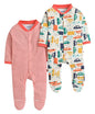 BUMZEE Cream & Coral Baby Boys Full Sleeves Sleepsuit Pack of 2 Age - 9-12 Months (Peb8816E-crl.CRM)