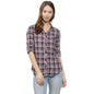 Campus Sutra Womens Multi-Coloured Checkered Button Up Shirt Regular Fit for Casual Wear | Structured Shirt Crafted with Regula