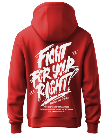 ADRO Mens Fight for Your Right Backside Printed Hoodies in Premium Cotton Fleece 340 GSM (H23-M-FGT-RD)