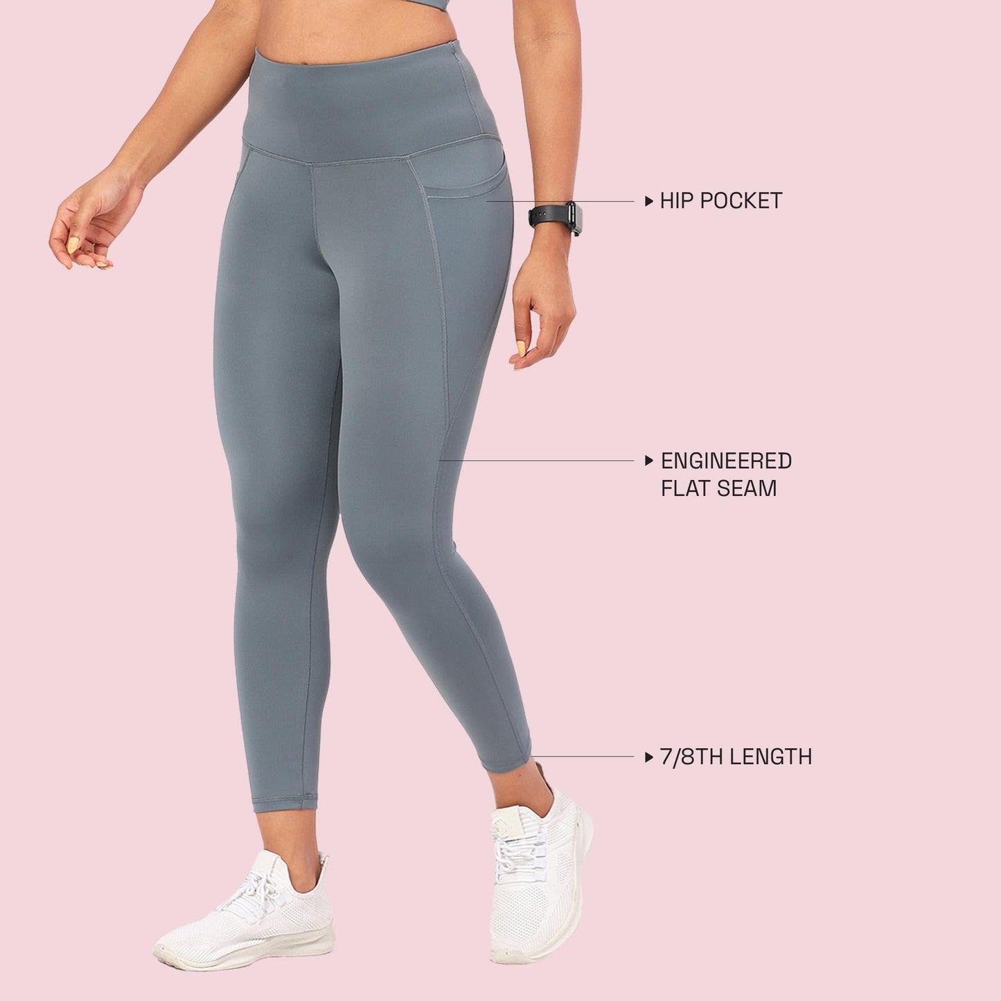 Enamor Womens Skinny Leggings (A605_Cloud Grey