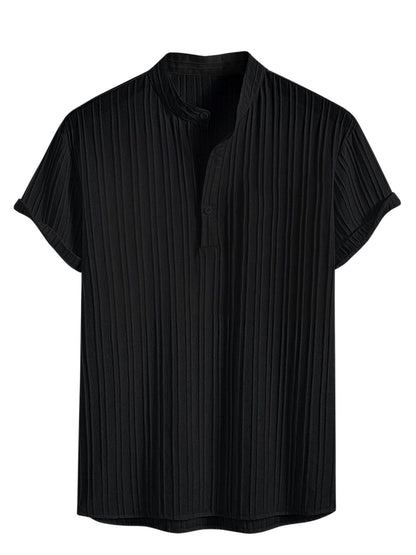 Greciilooks Solid For Casual Stylish Textured Regular Fit Black