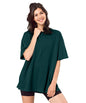 SHODOX Bio-Washed Anti Bacterial 100% Pure Cotton Womens Oversized Solid T-Shirt | Cozy Soft, Less Wrinkles Loose Fit, Drop Shou